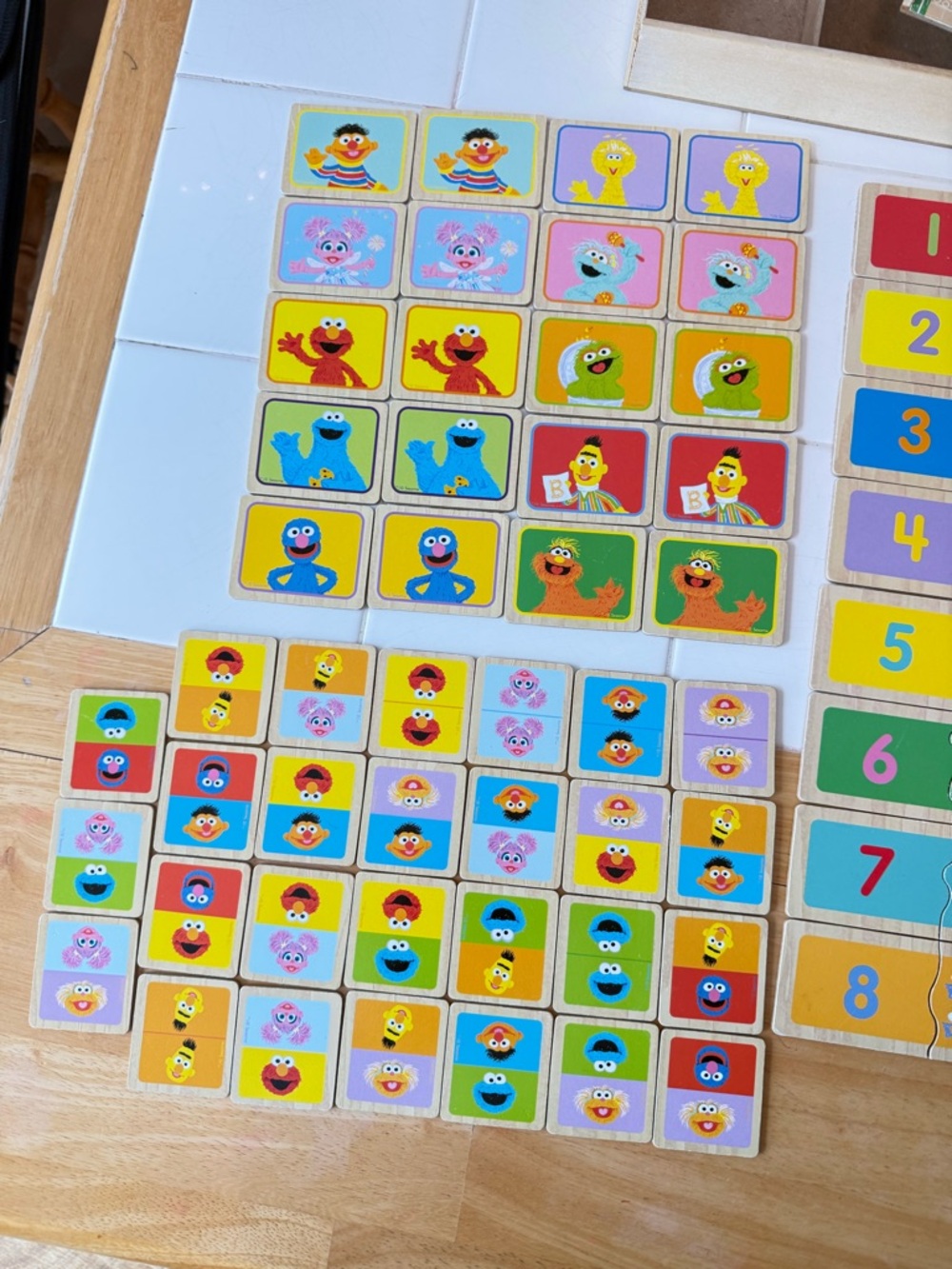 Sesame Street Wooden Game Puzzle Set -2011 Cardinal RARE Match Count Jobs & More - Picture 4 of 12